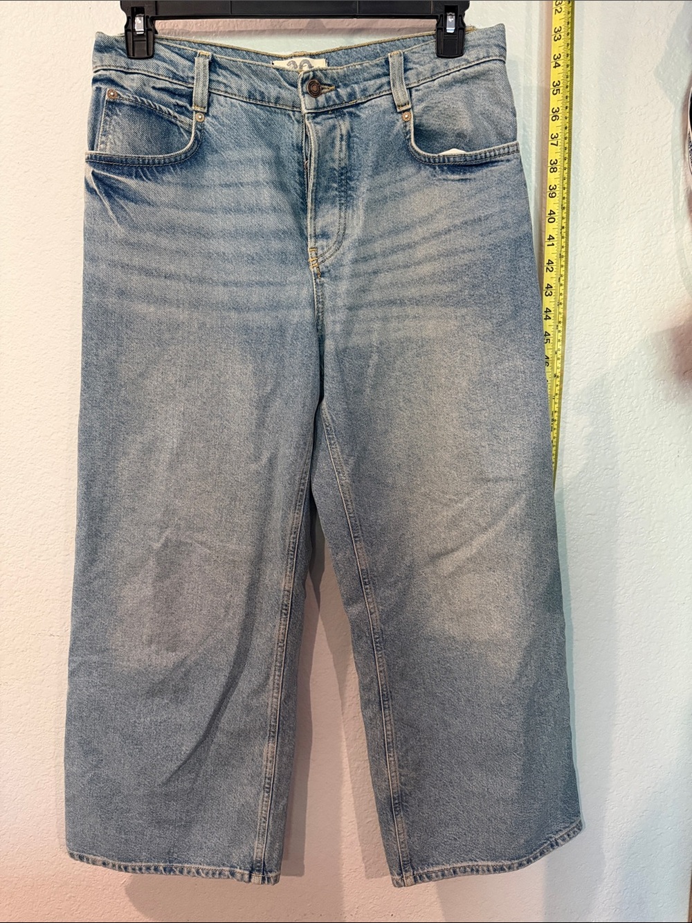 We The Free Light Blue Wide-Leg Cropped Jeans